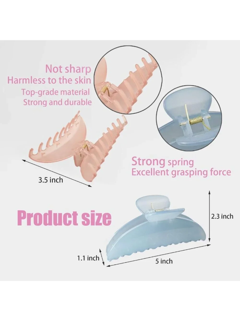 Large Nonslip Hair Claw Clip for Women - Strong Hold, Comfortable, Fashion
